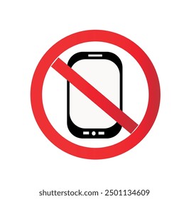 Sign prohibiting the use of cell phones and smartphones vector illustration.