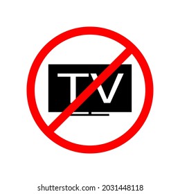 a sign prohibiting the use of the TV. vector eps 10