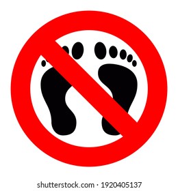 Sign prohibiting walking here. Vector 10 eps