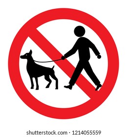 Sign prohibiting sign you can not walk with a dog
