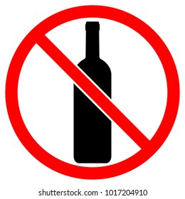 Sign prohibition of alcoholic beverages. Vector illustration