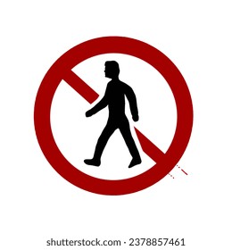 a sign of the prohibition not crossing the traffic