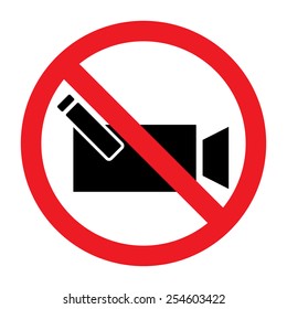 Sign of prohibition of video camera