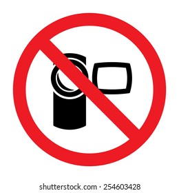 Sign of prohibition of video camera