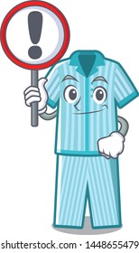 With sign pyjamas isolated on in the character