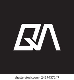 signo del logotipo de la letra QA ilustración del icono del vector en el diseño de fondo negro 