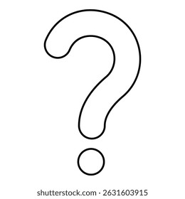 Sign question contour outline line icon black color vector illustration image thin flat style simple