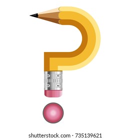 Sign question mark pencil icon. Cartoon illustration of sign question mark pencil vector icon for web
