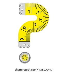Sign question mark ruler icon. Cartoon illustration of sign question mark ruler vector icon for web