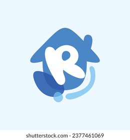 Sign R house logo Design. Letter R home logo design vector. Abstract logo design for real estate company business.