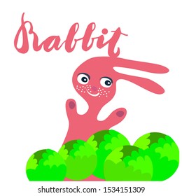 Sign Rabbit and animation isolated on background, icon symbol for your web site design, icon, poster. Vector illustration.