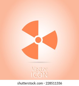 Sign of radiation. Flat style. Made in vector