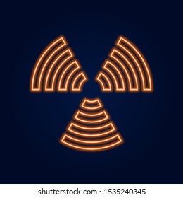 sign of radiation icon. Elements of Science in neon style icons. Simple icon for websites, web design, mobile app, info graphics.
