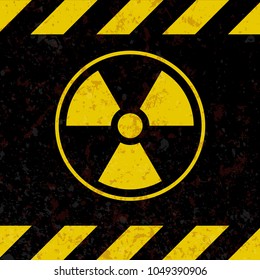 Sign of radiation. A plate in the style of grunge. Vector illustration