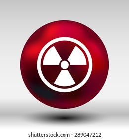 sign radiation vector icon caution nuclear atom power.