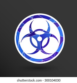 sign radiation vector icon caution nuclear atom power.