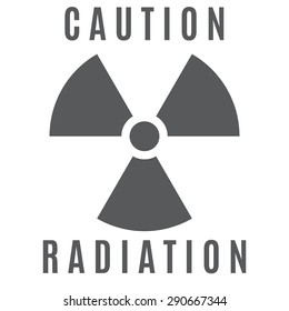 The sign of radioactive danger executed in black color and located on a yellow background.