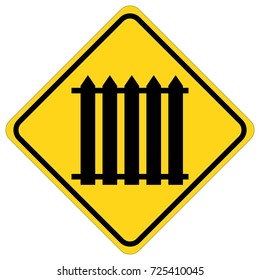 Sign Railway Crossing With Gate
