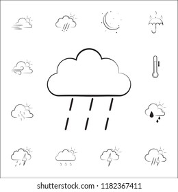 a sign of rainy weather icon. Weather icons universal set for web and mobile on white background
