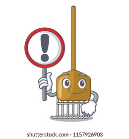 With sign rake character cartoon style