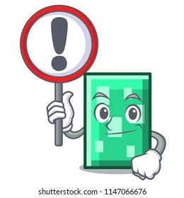 With sign rectangle character cartoon style