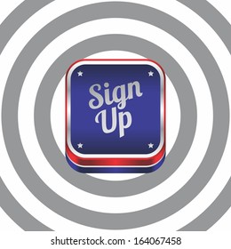 sign up red blue art navigation button