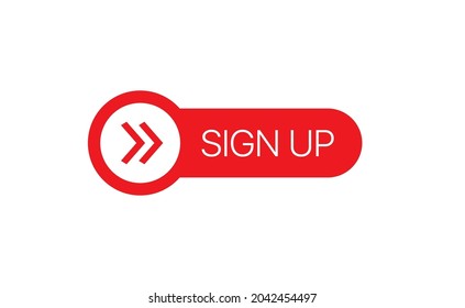 Sign up red button vector illustration for web