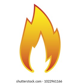 sign Red Flame Icon isolated on white background. Vector Illustration.