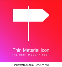 Sign red and pink gradient material white icon minimal design