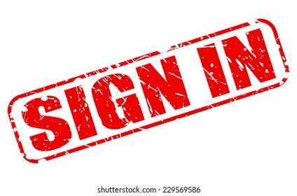 Sign in red stamp text on white