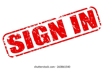 Sign in red stamp text on white