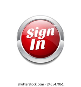 Sign In Red Vector Icon Button