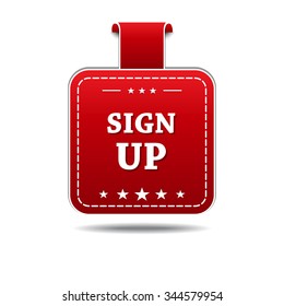 Sign Up Red Vector Icon Design