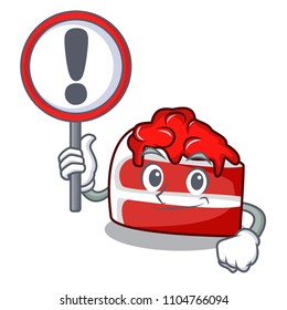 With sign red velvet character cartoon