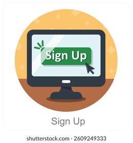 Sign Up and register icon concept