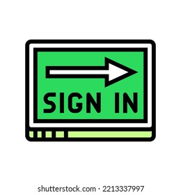sign in registration color icon vector. sign in registration sign. isolated symbol illustration