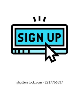 sign up registration color icon vector. sign up registration sign. isolated symbol illustration