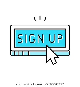 sign up registration color icon vector. sign up registration sign. isolated symbol illustration