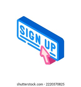 Registrieren Sie sich isometrische Icon Vektorgrafik. Registrieren Sie sich. einzelne Symbolillustration