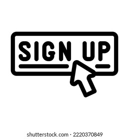 sign up registration line icon vector. sign up registration sign. isolated contour symbol black illustration