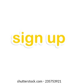 sign up registration web sticker button art