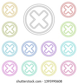 sign removal or delete multi color icon. Simple thin line, outline vector of web icons for UI and UX, website or mobile application