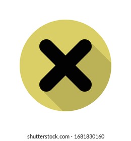 Zeichen entfernen langen Schattensymbol. Einfache Bildyph, flache Vektorillustration von Web-Icons für i und ux, Website oder mobile Applikationen