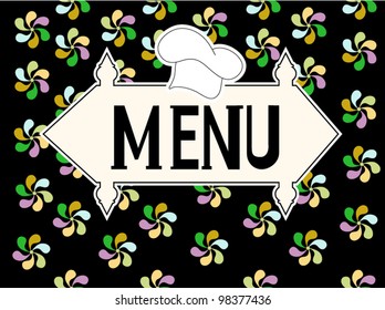 The sign of the restaurant and bar menu