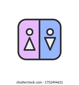 Sign, restroom, wc icon. Simple color with outline vector elements of shopping center icons for ui and ux, website or mobile application