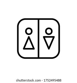 Firma, baño, icono de wc. Línea simple, contorno vectorial elementos de los iconos del centro comercial para ui y ux, sitio web o aplicación móvil