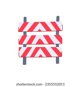 sign road barrier cartoon. fence block, caution stop, security highway sign road barrier sign. isolated symbol vector illustration
