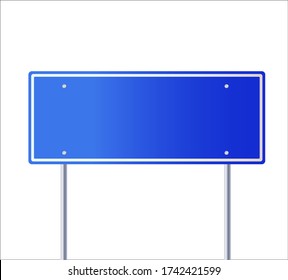 Sign road blue Blank vector. Vector illustration