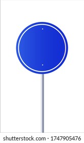 Sign road blue Blank vector. Vector illustration