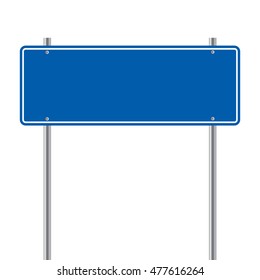 sign road blue Blank  vector illustration